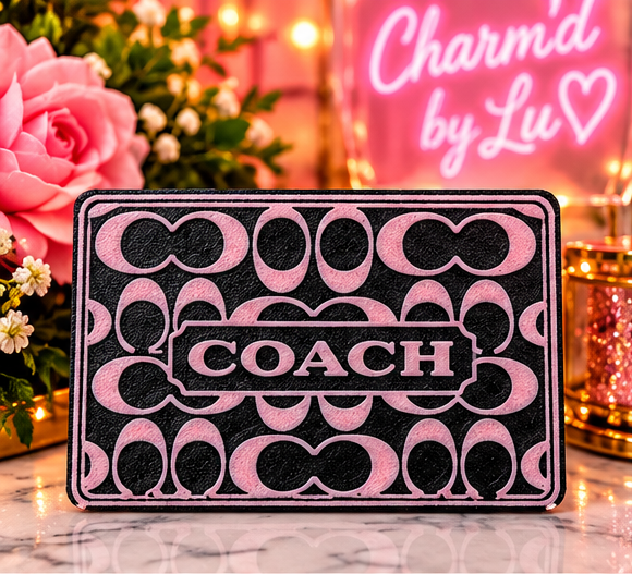 Pink and black designer-patterned 3D printed card cover
